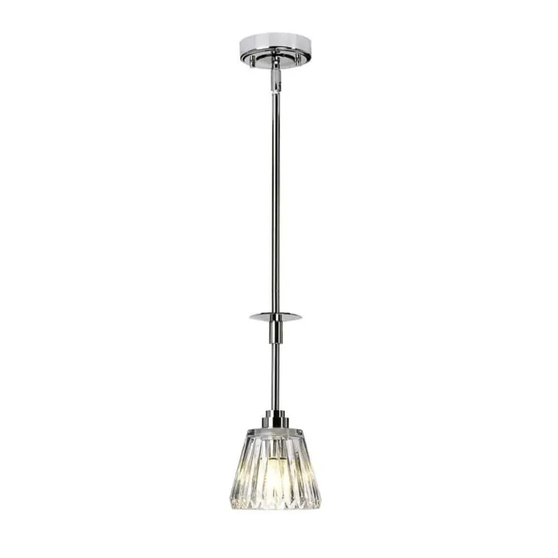 Lampa wisząca chromowana szklana IP44 AGATHA1P PC z serii AGATHA - Elstead Lighting Niska cena